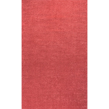 Haze Solid Low-pile Area Rug Red
